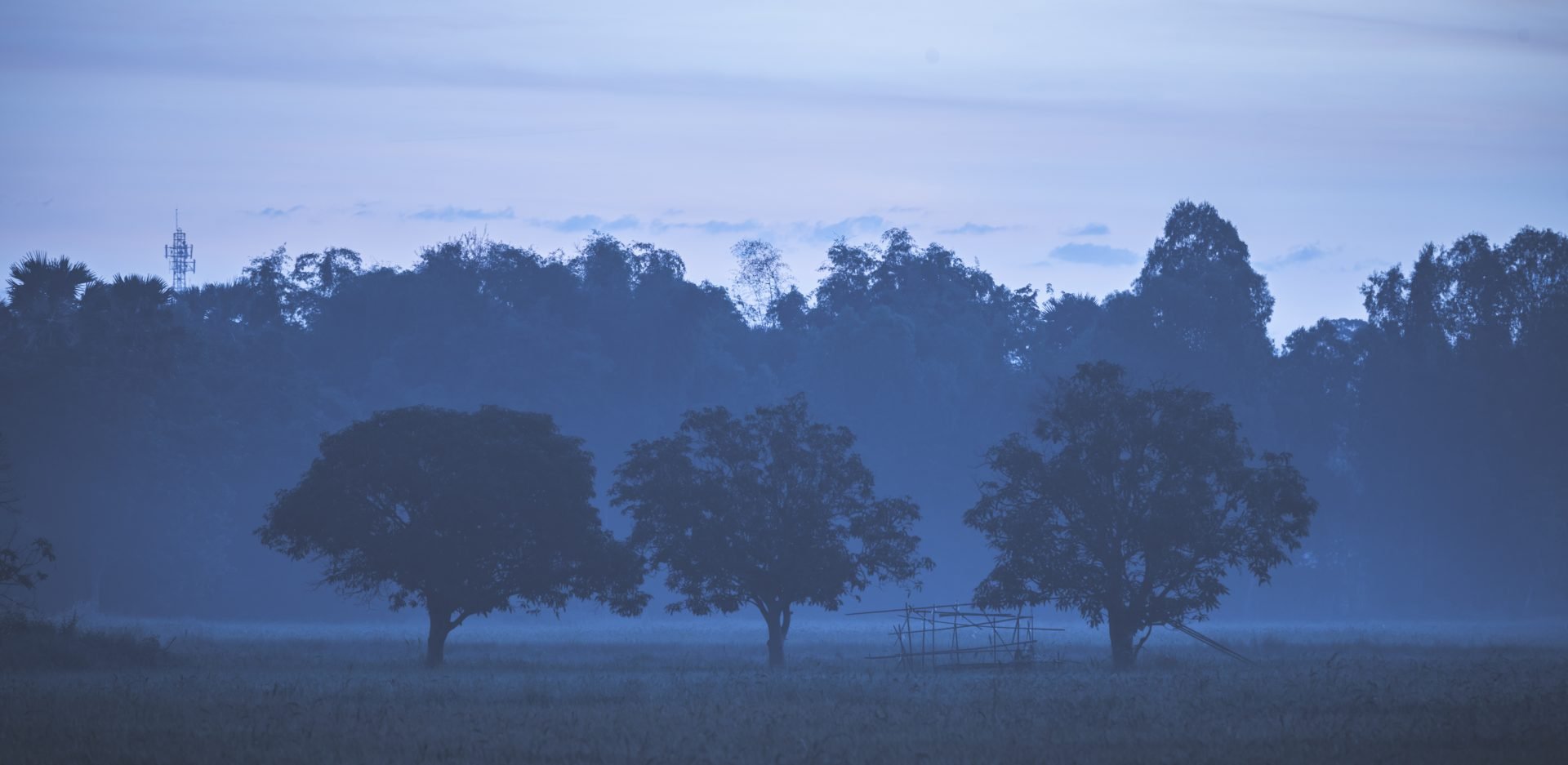 tropical mountain view blue hour photography