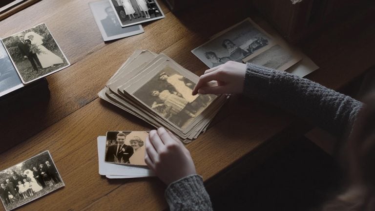 sorting old photos