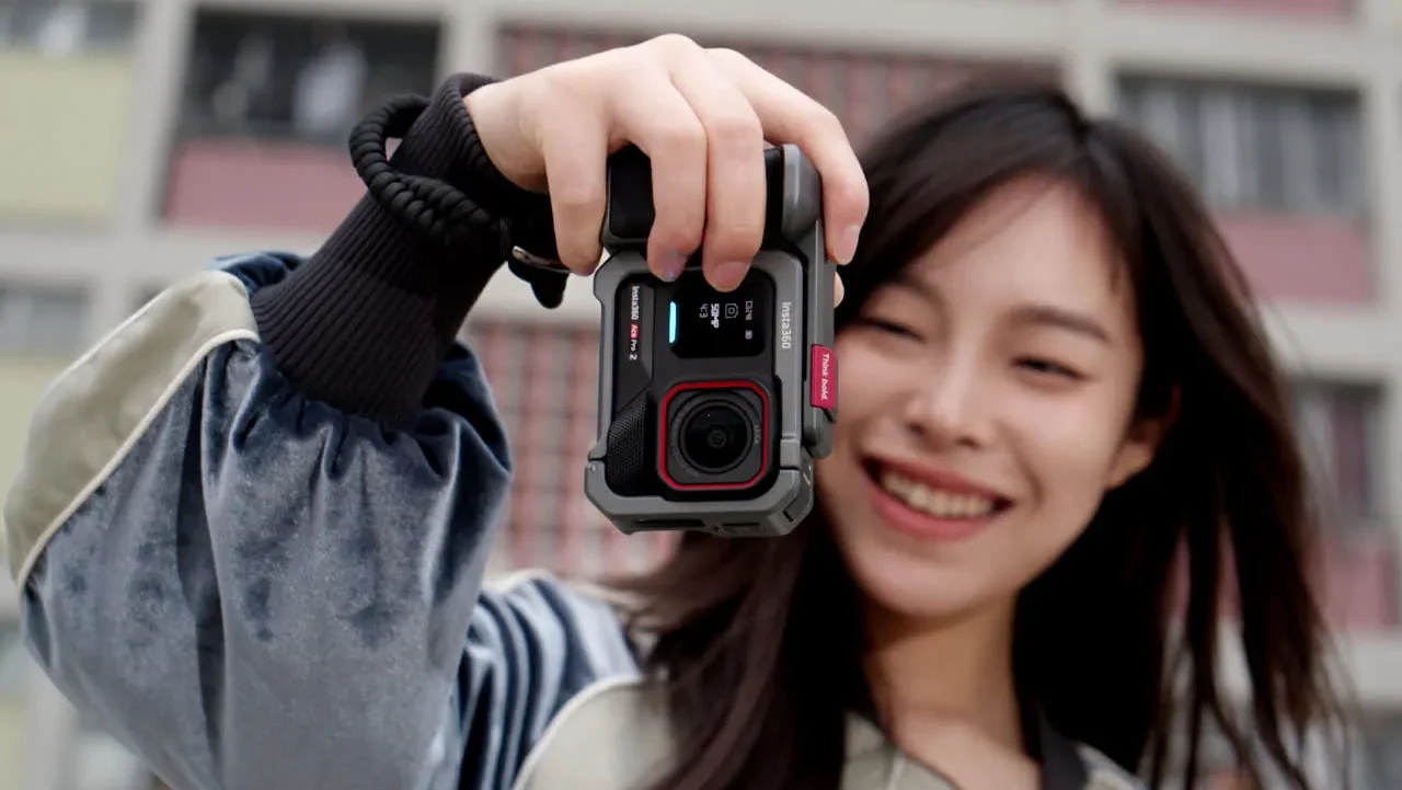 the Insta360 Ace Pro action camera with the Xplorer Kit grip.